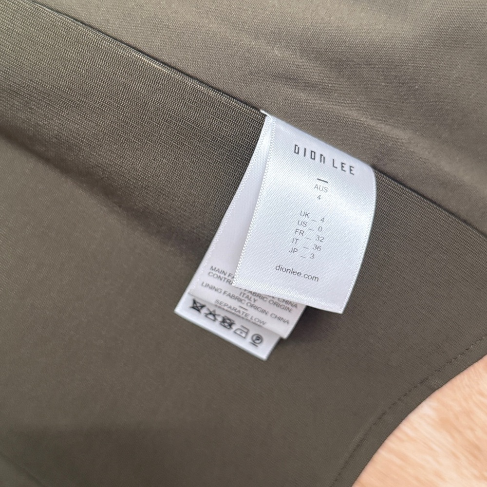 Dion Lee Olive Green Mini Skirt with Gold Hardware & Garter Straps - Picture 4 of 4